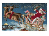 A Merry Christmas with Santa in His Sleigh