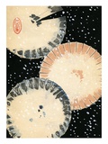 Illustration of Three Umbrellas in Snow