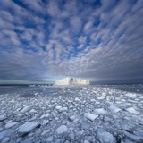 Blue Tabular Iceberg Sculpted by Waves