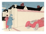 Illustration of Wealthy Couple About to get into Their Roadster by L Fellows