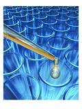 Pipette Dripping Liquid into Test Tubes