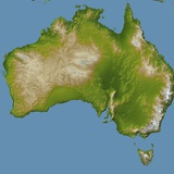Topographic Imaged of the Australian Continent and Tasmania