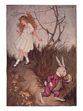 Illustration of Alice and the White Rabbit by Milo Winter