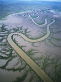 Meandering river in the Kimberley Region of Western Australia  aerial view
