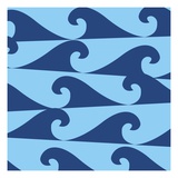 Blue Waves on Blue Pattern