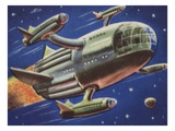 Biekens Pictorial Sticker with a Flying Space Ship