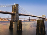 Brooklyn Bridge and Manhattan Bridge at Twilight