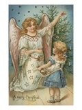 A Merry Christmas with Angel and Little Girl