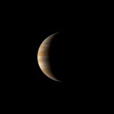 Crescent Jupiter with the Great Red Spot
