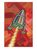 Illustration of Space Ship Taking Off