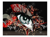 Abstract Design around Woman's Eye