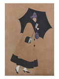 Illustration of Woman Holding Umbrella by Coles Phillips