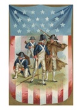 Fourth of July Postcard with Continental Soldiers