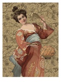Postcard of Geisha Holding Lantern