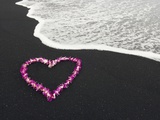 Heart Shaped Lei on Black Sand Beach