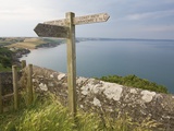 Direction Sign on Path Above Start Bay in Devon