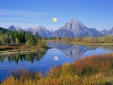 Full Moon Rising Over the Oxbow Bend