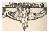 Illustration of Children Reading by Emilie Benson Knipe