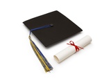Mortarboard and Diploma