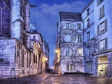 Cobblestone Street in The Marais District of Paris