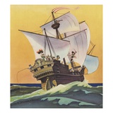 Illustration of Peter Pan and the Darling Children at Sea by Roy Best