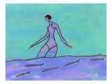Woman Walking in the Water
