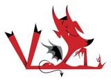 Devil lying on stomach