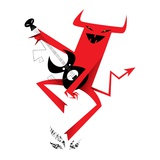 Little devil playing guitar