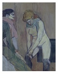 Woman Stretching Stockings