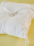 Wedding rings on pillow