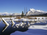 Mount Rundle in Winter  Alberta  Canada