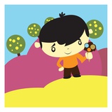 Boy holding ice cream cone