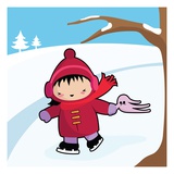 Little girl ice skating