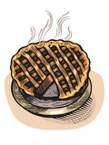 Cartoon drawing of a freshly baked pie