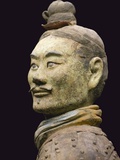 Terra cotta warrior with color still remaining  Emperor Qin Shihuangdi's Tomb  Xian  Shaanxi  China