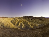 Moon over Zabriskie Point in Death Valley National Park
