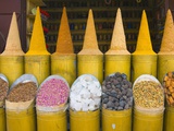 Mounds of spices in Marrakech medina