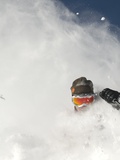 Skier in deep powder at Alta  Utah