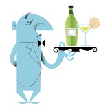 Waiter Holding Cocktail on Tray