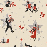 Illustration of family getting ready for Christmas