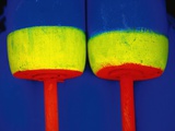 Brightly colored buoys