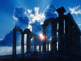 Sun Behind Temple of Poseidon