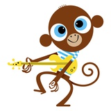 Monkey playing guitar