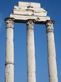 Low angle view of Corinthian columns  Temple of Castor and Pollux  Roman Forum  Italy