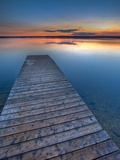 Sunset Over a Wooden Wharf on Lake Audy  Riding Mountain National Park  Manitoba  Canada