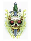 Day of the Dead skull with dagger