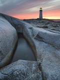 Peggy's Cove Lighthouse at Dusk  Peggy's Cove  Nova Scotia  Canada
