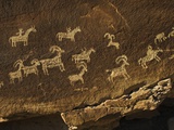 Petroglyph of Wolf Ranch in Arches National Park  Utah