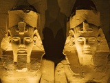 Detail of seated colossi of Ramesses II at Abu Simbel temple