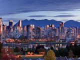 Vancouver skyline in front of North Shore Mountains